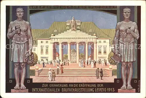 Ausstellung Baufach Leipzig 1913 Denkmal Hammer Reitzenhainerstrasse Kat. Leipzig