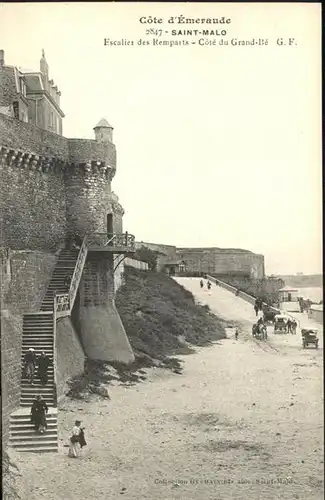 Saint-Malo Ille-et-Vilaine Bretagne Kutsche Escaliet des Remparts / Saint-Malo /Arrond. de Saint-Malo