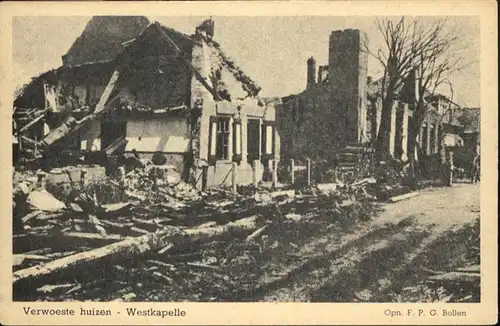 Westkapelle Netherlands Verwoest huizen / Westkapelle /