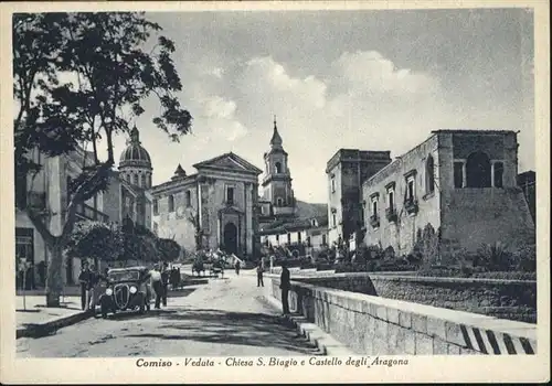 Comiso Veduta Chiesa S. Biagio Castello degli Aragona / Comiso /Ragusa