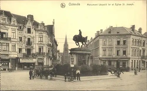 Ostende Flandre Monument Leopold Eglise St Joseph Kutsche  /  /