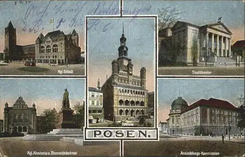 Posen Poznan Stadttheater Schloss Bismarck Denkmal  / Poznan /