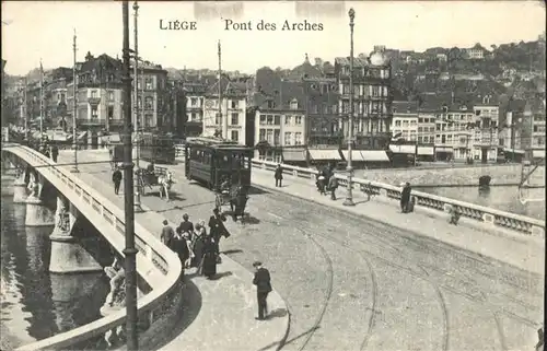 Liege Luettich Pont Arches Strassenbahn Kutsche  / Luettich /Provinde Liege Luettich