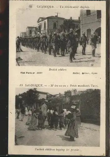 Salonique Salonica British Soldiers Turkish Children / Thessaloniki /