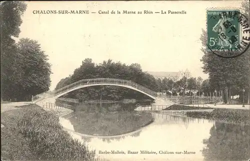 Chalons-sur-Marne Ardenne Canal Passerelle Bruecke / Chalons en Champagne /Marne