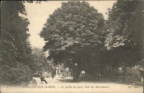 Chalons-sur-Marne Ardenne Jardin Allee Marronniers / Chalons en Champagne /Marne