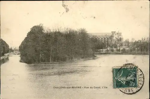 Chalons-sur-Marne Ardenne Vue du Canal Ile / Chalons en Champagne /Marne