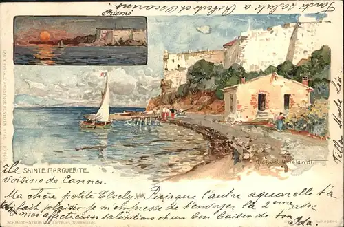 Ile Sainte-Marguerite Kuenstlerkarte Manuel Wielandt / Iles de Lerins /Arrond. de Grasse