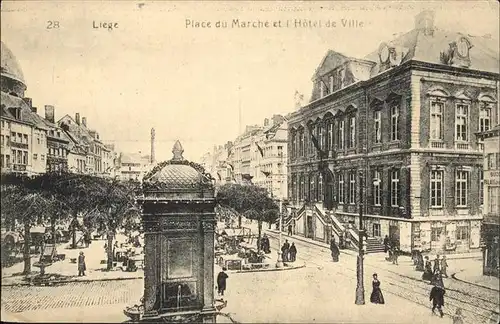 aw02025 Liege Luettich Place du Marche
Hotel-de-Ville Kategorie. Luettich Alte Ansichtskarten