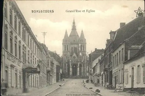 aw02185 Bonsecours Belgien Grand`Rue
eglise Kategorie.  Alte Ansichtskarten