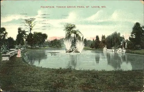 St Louis Missouri Fountain Tower Grove Park /  /