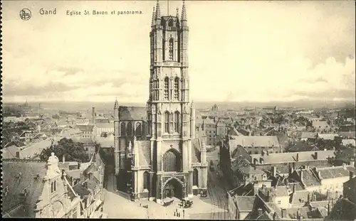 Gand Belgien Eglise St. Bavon et panorama /  /