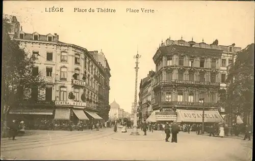 aw01370 Liege Luettich Theaterplatz, Theatre, Feldpost Kategorie. Luettich Alte Ansichtskarten