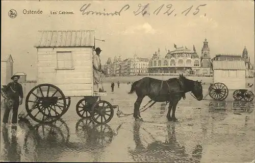 aw01416 Ostende Flandre Les Cabines, Pferd, Feldpost Kategorie.  Alte Ansichtskarten