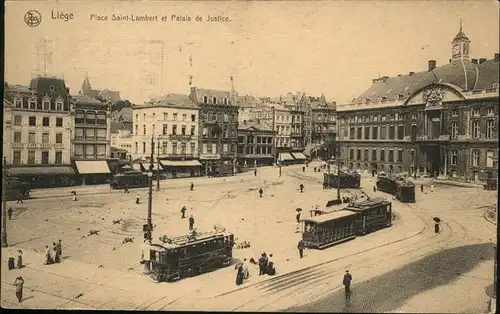 aw01059 Liege Luettich Saint-Lambert Palais de Justice, Strassenbahn Kategorie. Luettich Alte Ansichtskarten