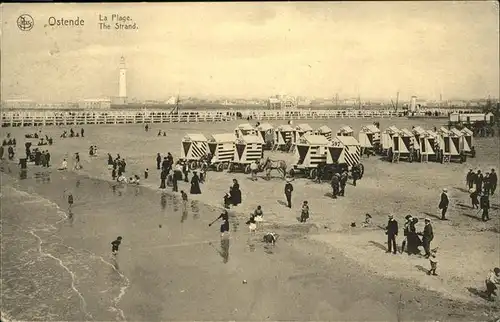 aw01192 Ostende Flandre Plage, Strand Kategorie.  Alte Ansichtskarten
