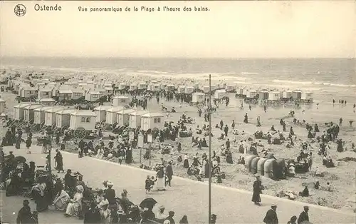 aw01194 Ostende Flandre Panoramique Plage, heure des bains Kategorie.  Alte Ansichtskarten