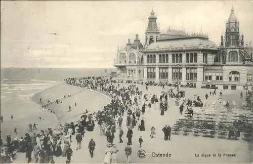 aw01208 Ostende Flandre Digue et le Kursaal, Feldpost Kategorie.  Alte Ansichtskarten