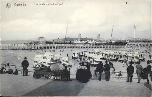 aw01216 Ostende Flandre Malle sortant du port Kategorie.  Alte Ansichtskarten