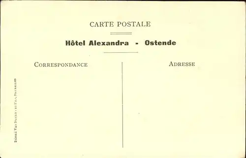 aw01229 Ostende Flandre Situation de Alexandra Hotel, Pferdekutsche Kategorie.  Alte Ansichtskarten