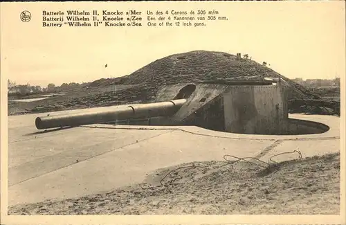 Knocke-sur-Mer Batterie Wilhelm II 4 Canons Kat. 