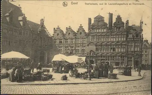 Gent Gand Flandre Veerleplaats, oud St. Laurentiusgasthuls, Vichmarkt /  /