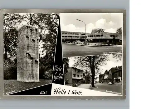 Halle Westfalen Kreis Gymnasium,Ehrenmal,Bahnhofstrasse / Halle (Westf.) /Guetersloh LKR