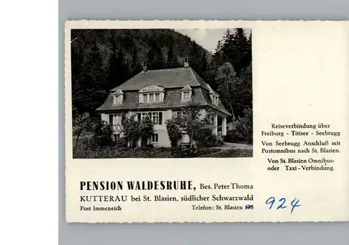 St Blasien Pension Waldesruhe, Kutterau / St. Blasien /Waldshut LKR