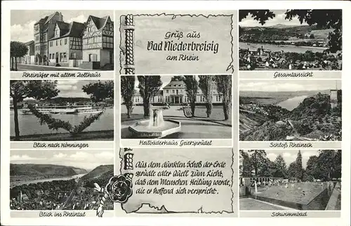 Bad Niederbreisig Schloss Rheineck Schwimmbad Hoenningen Heilbaederhaus Geiersprudel Zollhaus 