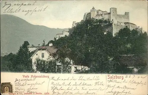 Salzburg Veste Hohensalzburg Kat. Salzburg