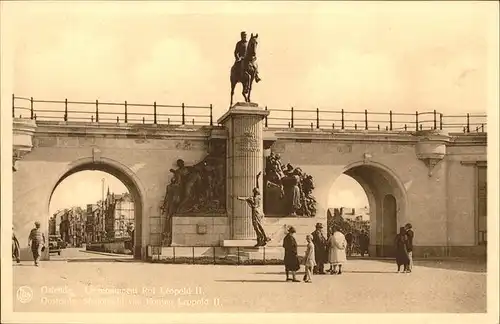 hw15192 Ostende Flandre Monument Roi Leopold II Kategorie.  Alte Ansichtskarten