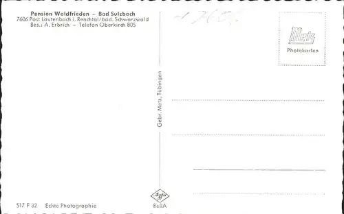Bad Sulzbach Bad Sulzbach, Pension Waldfrieden / Lautenbach /Ortenaukreis LKR