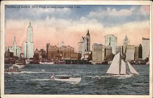Jersey New York Sky Line Segelschiff