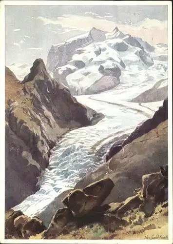 wz04764 Zermatt VS Kuenstlerserie Zermatt, Aquarell Edo v. Handel-Mazzetti Kategorie. Zermatt Alte Ansichtskarten