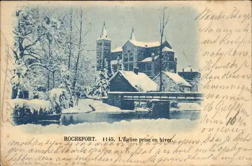 Rochefort Namur Wallonie Eglise prise en hiver  /  /