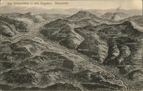 Muehlbach Muenstertal Feldpost, Schlachtfeld, Vogelperspektive, Breuschtal / Muhlbach-sur-Munster /Arrond. de Colmar