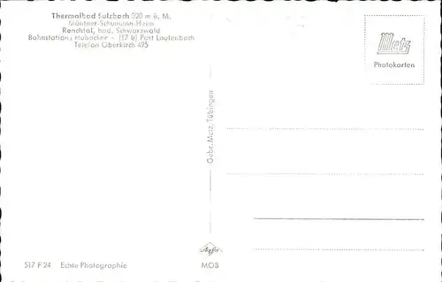 Bad Sulzbach Thermalbad / Lautenbach /Ortenaukreis LKR