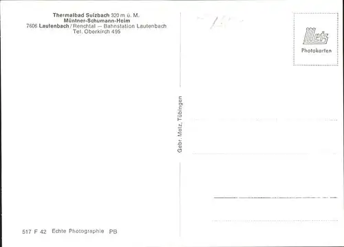 Bad Sulzbach Thermalbad Sulzbach, Muentner-Schumann-Heim / Lautenbach /Ortenaukreis LKR