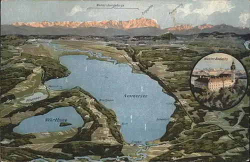 Ammersee Woerthsee
Panoramakarte
