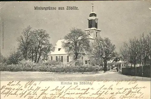 Zoeblitz Sachsen Wintergruesse Kirche Kat. Zoeblitz