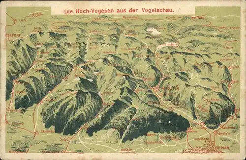 Rufach Hoch-Vogesen Vogelschau / Rouffach /Arrond. de Guebwiller