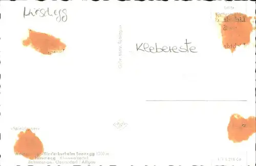 wz28597 Hirschegg Kleinwalsertal Vorarlberg Kinderkurheim Sonnegg Kategorie. Mittelberg Alte Ansichtskarten