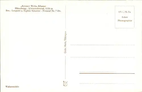 wz29389 Hirschegg Kleinwalsertal Vorarlberg Kreuz Weinklause Kategorie. Mittelberg Alte Ansichtskarten
