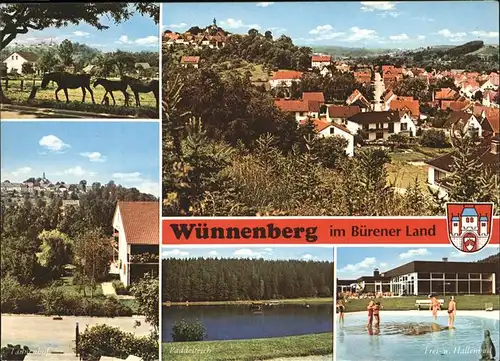 Wuennenberg Buerener Land Freibad Paddelteich Pferde Wappen Kat. Bad Wuennenberg