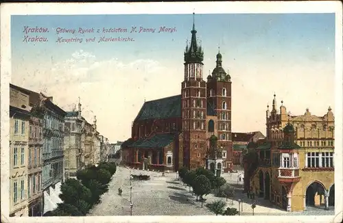 Krakau Krakow Hauptring Marienkirche / Polen /