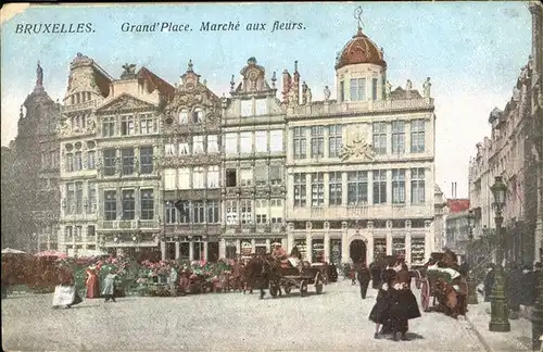 wz41733 Bruxelles Bruessel Grand Place Marche aux fleurs Kategorie.  Alte Ansichtskarten