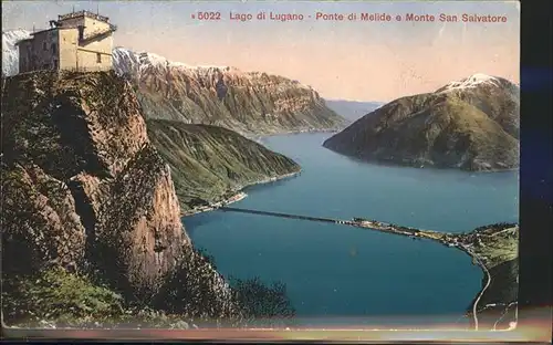 Lago di Lugano Ponte di Melide e Monte San Salvatore