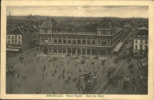 wz48139 Bruxelles Bruessel Place Rogier Gare du Nord Kategorie.  Alte Ansichtskarten