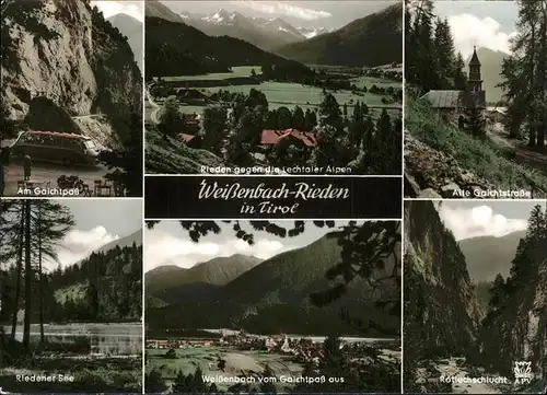 Weissenbach Attersee Rieden Lechtaler Alpen Gaichtstr. Rotlechschlucht Pass