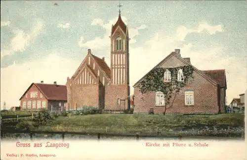 langegeoog Kirche Pfarre Schule Kat. Wittmund